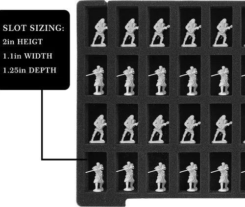 Vista 4 de Funda de Transporte Resistente para Figuras en Miniatura con 108 Ranuras - Estuche de Transporte Compatible con D&D y Más (Transparente)