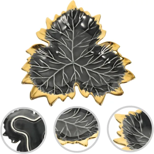 Vista 4 de Luxshiny Bandeja de fruta, bandeja para anillos, bandejas de tocador, bandeja de cerámica fina para baratijas, plato decorativo para anillos