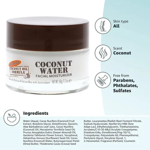 Vista 5 de Palmers - Hidratante facial hidratante de coco en tarro de 1.7 onzas (paquete de 3)