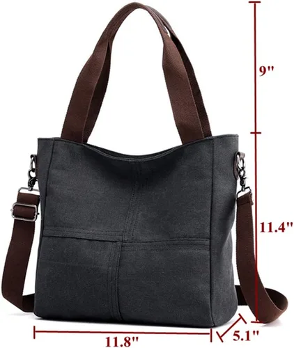 Vista 2 de Sunshinejing Bolso de lona pequeño para mujer, bolso cruzado de hombro, bolsos de trabajo, bolso de viaje