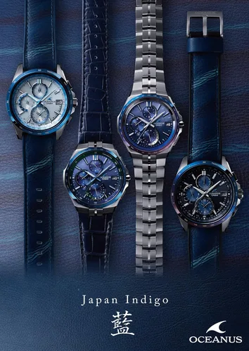 Vista 4 de Casio Oceanus OCW-S5000APA-2AJF S5000 Awa - Reloj solar con carcasa de mariposa azul blanco compatible con Bluetooth