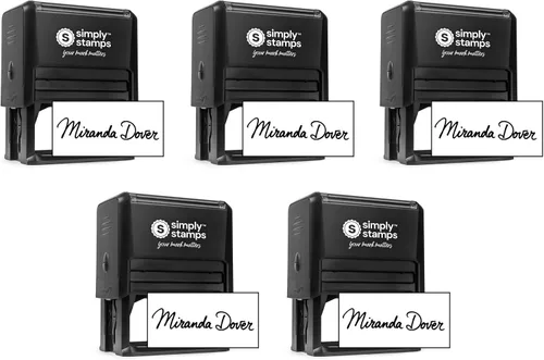 Vista 20 de Sello de firma personalizada - Insignia personalizada - Autoentintado - ¡Tu elección de 7 colores de tinta! (1, Grande)