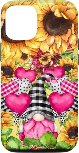 Vista 28 de Cute Sunflower Pattern for Women Pink Valentines Gnome Case for iPhone 17