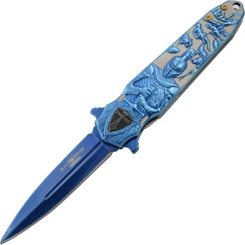 Vista 2 de Snake Eye Tactical Assist - Cuchillo de bolsillo resistente Crusader Knights Cuchillo de camping EDC con mango de diseño (3)