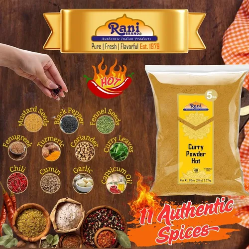 Vista 4 de Rani Polvo de Curry Picante (Mezcla Auténtica India de 11 Especias) 80oz (5lbs) 2.27kg a Granel ~ Todo Natural Sin Sal Vegano Sin Colorantes