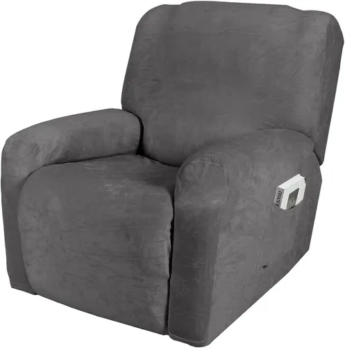 Vista 16 de vctops Fundas reclinables de felpa de terciopelo de lujo, 4 piezas, fundas elásticas y suaves para sofá, protector antideslizante de muebles