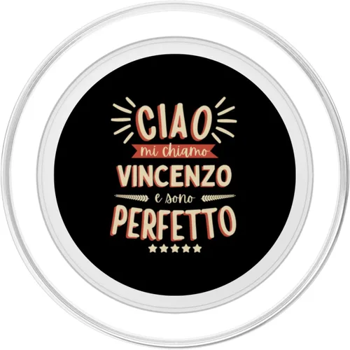Vista 2 de Vincenzo Idea Regalo Personalizzata Nome Divertente PopSockets MagSafe PopGrip for iPhone