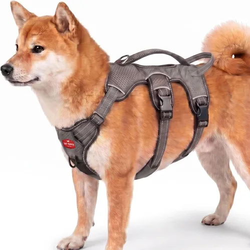 Vista 16 de Tuff Pupper Arnés para perro sin escape a prueba de escape, arnés ajustable de 5 puntos para perros, arneses acolchados para perros, arneses