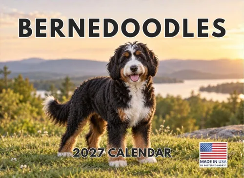 Vista 114 de Calendario mensual de pared Airedale Terrier Dog 2027 rojo (Airedale Terrier)