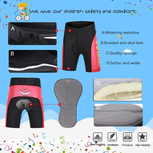 Vista 6 de FREE FISHER Maillot de ciclismo para niños, de manga corta, de dibujos animados, para bicicleta de montaña, conjunto de camiseta y pantalones cortos