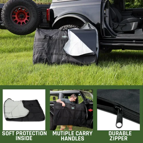 Vista 3 de IAG I-Line - Bolsas de almacenamiento para puerta (2 puertas, 1 par) para Ford Bronco 2021+ 2 puertas (no deportivas) Protects doors during