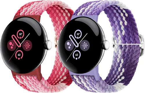 Vista 39 de Correas trenzadas Solo Loop compatibles con Google Pixel Watch 4, 3, 2, 1 de 1.61 pulgadas/1.77 pulgadas, correas elásticas ajustables de nailon