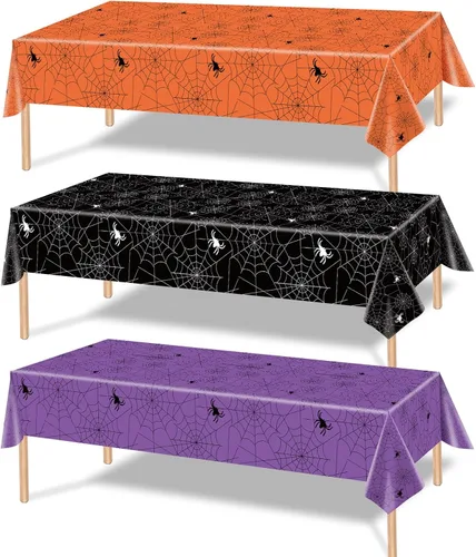 Vista 25 de SpinLaLa Mantel de plástico desechable de 3 piezas de 54 x 108 pulgadas, diseño de fuegos artificiales negros y horizonte urbano para fiestas de Año