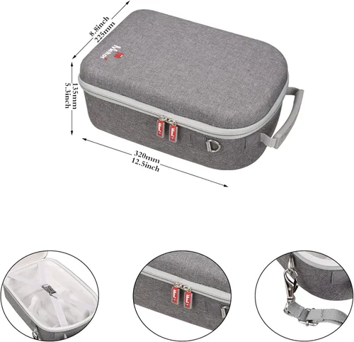 Vista 7 de Mchoi Funda de transporte rígida para Oculus Quest VR Gaming Headset y controles táctiles accesorios con correa adecuada para viajes