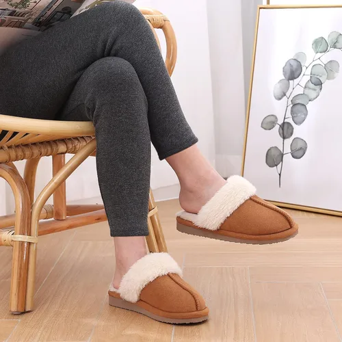 Vista 7 de Litfun Pantuflas mullidas de espuma viscoelástica para mujer, zapatos de invierno para interiores y exteriores