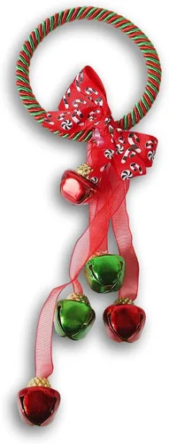 Vista 6 de Colgador de puerta de Navidad con cascabeles - 11 pulgadas (negro y blanco)