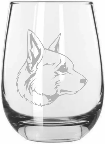 Vista 173 de Shar Pei (chino) - Vaso de vino sin tallo grabado para perro, 15.25 onzas