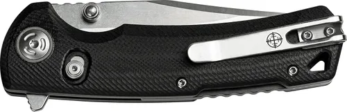 Vista 6 de Elite Tactical - Cuchillo plegable manual con D.L.M. - Chaser - Hoja de punta de clip con acabado satinado, acero D2, pivote de rodamiento de bolas