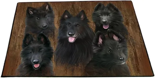 Vista 29 de Doggie of the Day Belgian Shepherd Dogs Floor Mat - 4th of July Independence Day - Best Dog Doormat - Protector Decor - Unique Portrait Art