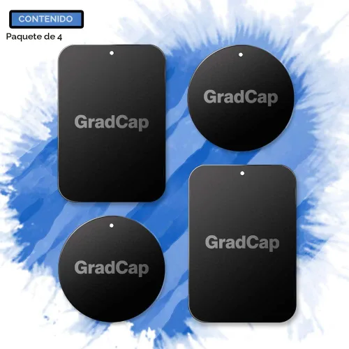 Vista 7 de GradCap Placa de metal para soporte magnético de teléfono, paquete de 4 discos universales de metal negro ultrafino con adhesivo 3M fuerte, kit
