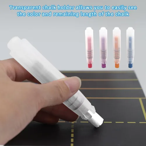 Vista 6 de 70 tizas blancas sin polvo con 6 soportes y borrador, juego de tiza a granel no tóxicas para pizarras, perfecto para la escuela, la oficina