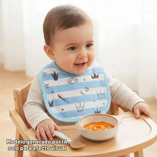 Vista 7 de Maiwa - 6 paquetes de baberos impermeables de algodón para bebés, niñas y niños, con broches para babeo y alimentación Multi0601
