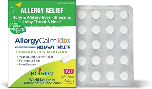 Vista 11 de Boiron AllergyCalm Kids Tabletas para aliviar la alergia y la fiebre del heno síntomas de estornudos, secreción nasal y picazón en los ojos