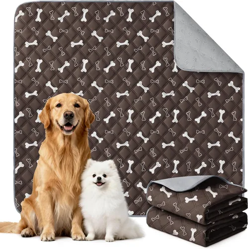 Vista 11 de Eterish Paquete de 2 almohadillas reutilizables y lavables para orina para perros, grandes, extragrandes, 36 x 41 pulgadas, paquete de 2 Beige