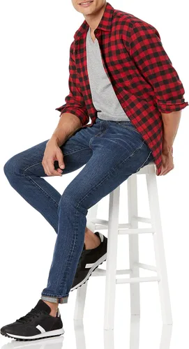 Vista 4 de Tienda Essentials - Camisa de franela de manga larga para hombre (disponible en tallas grandes y altas)
