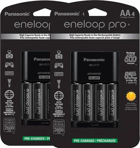 Vista 9 de Paquete de alimentación de alta capacidad Panasonic Eneloop Pro 4 AA Incluye 4 baterías eneloop(r) xx aa precargadas