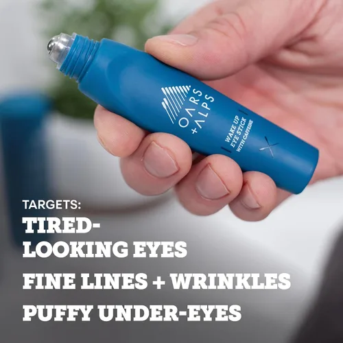 Vista 3 de Oars + Alps Wake Up - Rodillo de ojos y desinflador de ojos, cuidado de la piel probado por dermatólogos con infusión de cafeína y aloe vera, apto