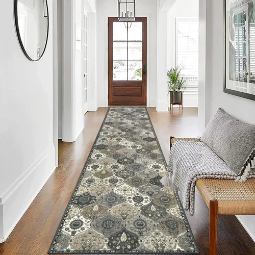 Vista 83 de Lahome - Alfombra marroquí antideslizante y lavable, pequeña alfombra oriental para dormitorio, cocina, entrada, baño, entrada, 61 x 91 cm, crema