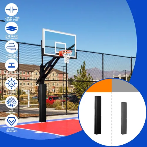 Vista 5 de Almohadillas de poste cuadrado para bastón de baloncesto, de lujo, resistente a la intemperie, poste de acolchado de 2/4 pulgadas de grosor