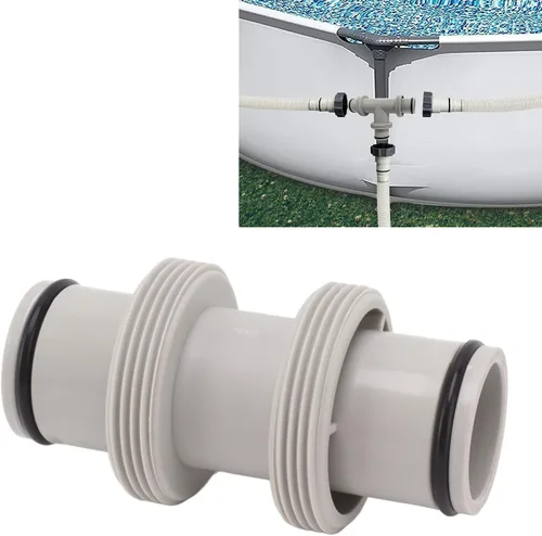 Vista 3 de Adaptador de manguera de piscina, conector de manguera de piscina de junta recta doble antifugas de 1.5 a 1.5 pulgadas