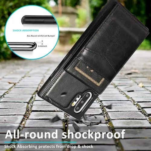 Vista 7 de Funda de teléfono para Samsung Galaxy Note 10 Plus Glaxay Note10+ 5G con protector de pantalla de vidrio templado, soporte para tarjeta de crédito