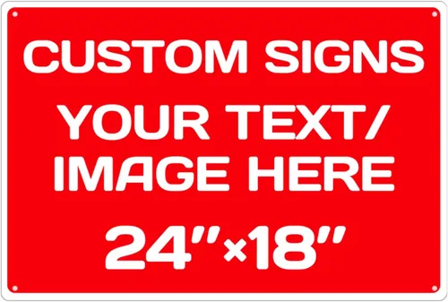Vista 56 de Letreros metálicos personalizados de aluminio resistentes a la intemperie, texto e imagen personalizados, varios tamaños, peligro, jardín, puerta