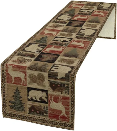 Vista 29 de Camino de mesa con estampado de vaca, camino de mesa estilo occidental con estampado de cuero de vaca en blanco y negro, decoración de mesa