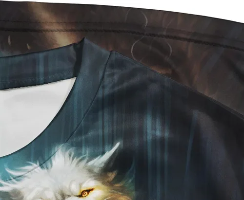 Vista 5 de Camiseta de manga corta con diseño de lobo para hombre