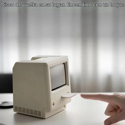 Vista 5 de ANTPO Maclock WB-8 Reloj Despertador Retro de Píxeles, Reloj Digital Electrónico Estilo Computadora de los 80s de 1984 con Pantalla LCD, Reloj