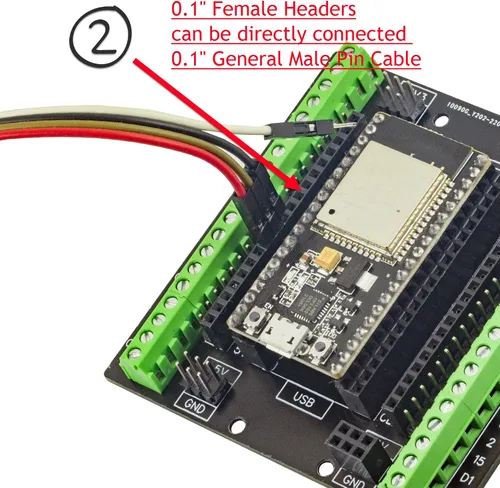 Vista 3 de whiteeeen para ESP32 Super Breakout Board 3.81mm / 0.15" Terminal GPIO Placa de expansión 3 tipos de salidas para ESP32-DevKitC ESP-WROOM-32 Bloque