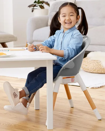 Vista 8 de Skip Hop Silla alta para bebé, silla alta convertible 4 en 1, EON, gris/blanco