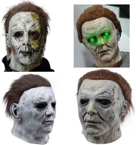 Vista 6 de Máscara de látex para disfraz de Halloween mata el terror de disfraces de fiesta de cosplay