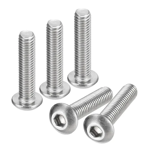 Vista 35 de Uxcell tornillos de cabeza de botón #8-32x1, 20 unidades, pernos hexagonales de acero inoxidable 304, tornillos de rosca completa con cabeza