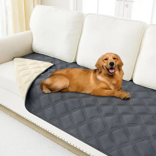 Vista 124 de Smiry Funda impermeable para cama de perro, manta reversible para mascotas para sofá Manta suave lavable para perro, funda a prueba de fugas