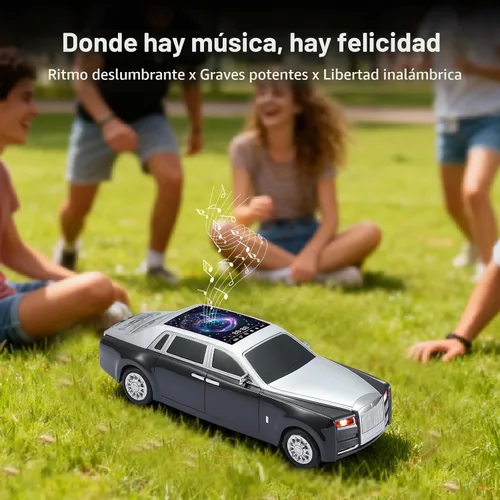 Vista 7 de Altavoz Bluetooth de lujo para automóvil con luz ambiental LED, efecto de sonido HD, salida multipuerto, altavoz Bluetooth con radio FM, regalo