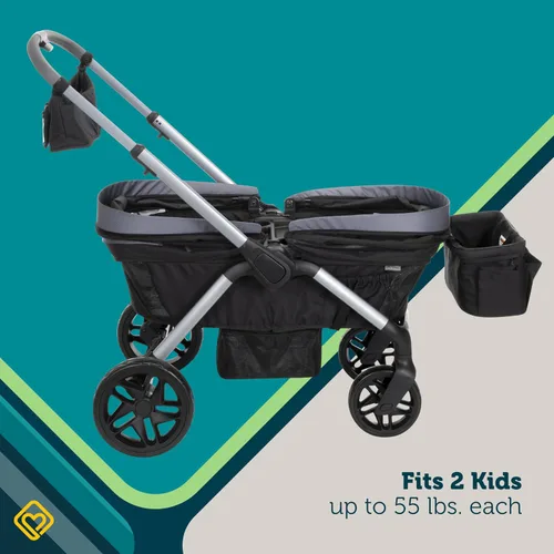 Vista 2 de Safety 1st Summit Wagon - Cochecito para 2 niños con bandeja extraíble en la calle alta