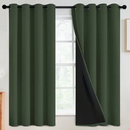Vista 157 de SimpleHome - Cortinas opacas 100% para recámara, cortinas de ventana con ojales beige, con aislamiento térmico, cortinas de oscurecimiento