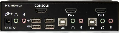 Vista 3 de StarTech.com interruptor de 2 puertos, Negro