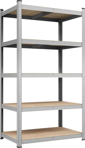 Vista 20 de Yaheetech Estantes de almacenamiento, estantería de metal ajustable resistente de 5 niveles, estante industrial para garaje, almacén, despensa, Negro