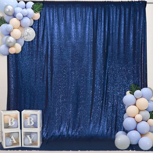 Vista 30 de PartyDelight Cortinas de Fondo de Lentejuelas 2 Paneles Negro 5 Pies x 10 Pies Telón de Fondo para Fotografía Cortina de Boda Eventos Especiales